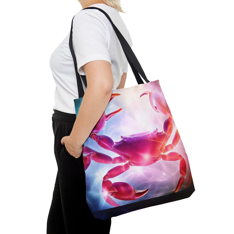 🦀💼 Step up Your Style with the Cancer Crab Design Tote Bag (AOP)! 🌟🛍️