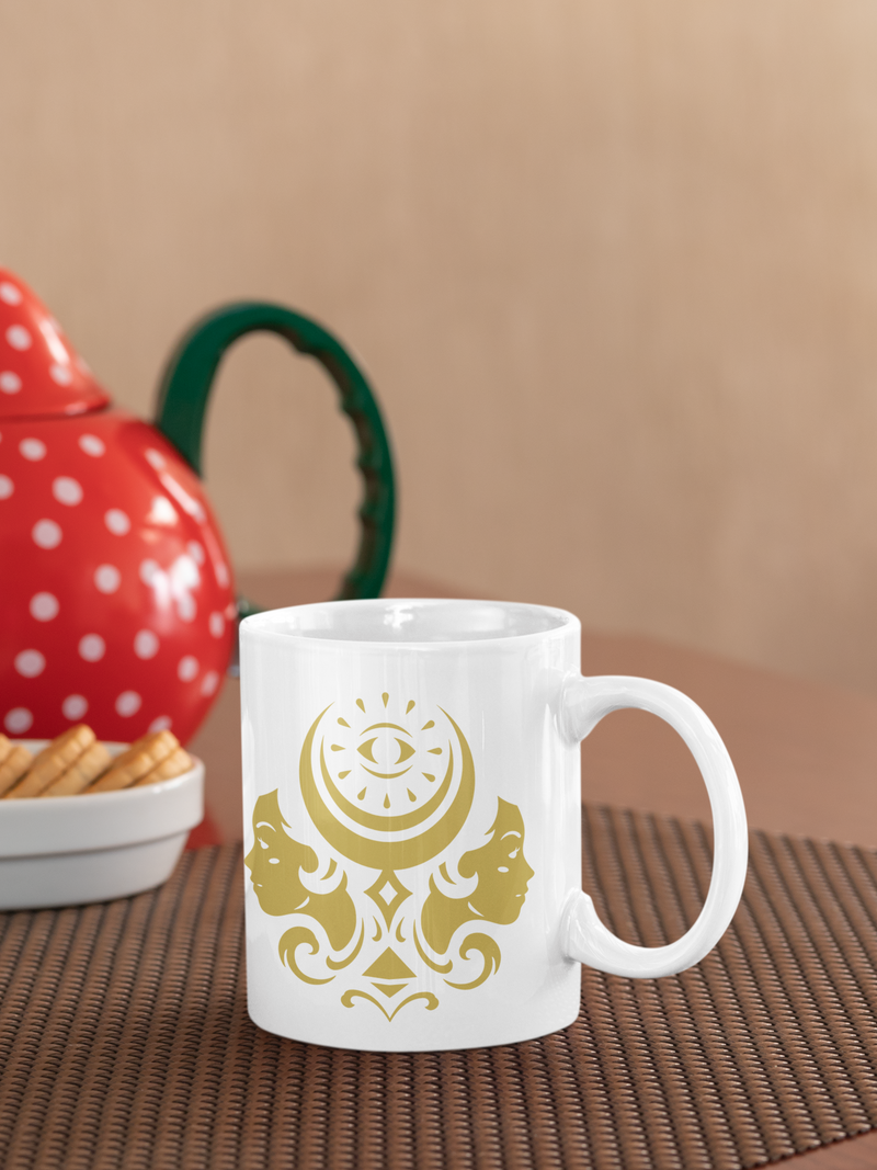 Gemini Zodiac Ceramic Mug white-Tier1love.com