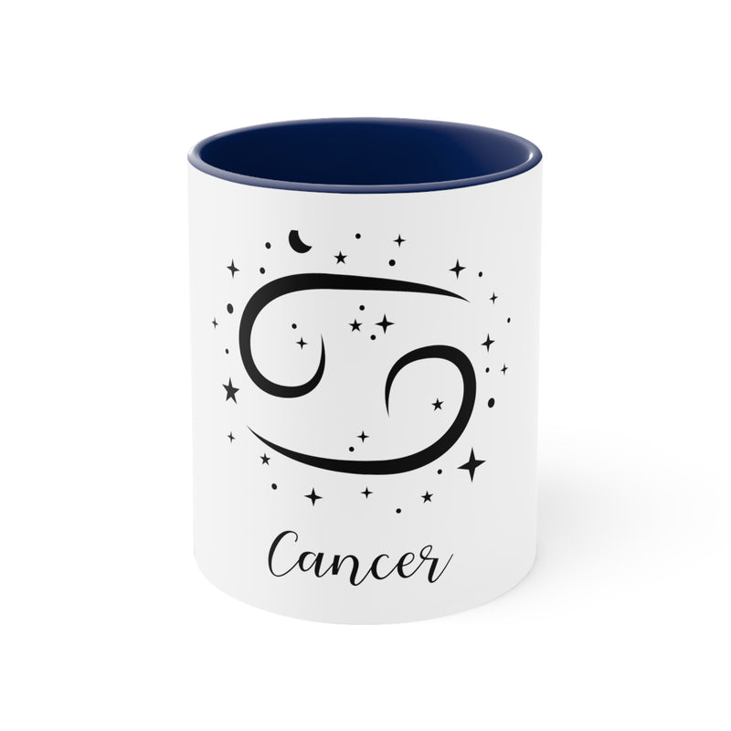 Cancer Zodiac Accent Coffee Mug blue-Tier1love.com