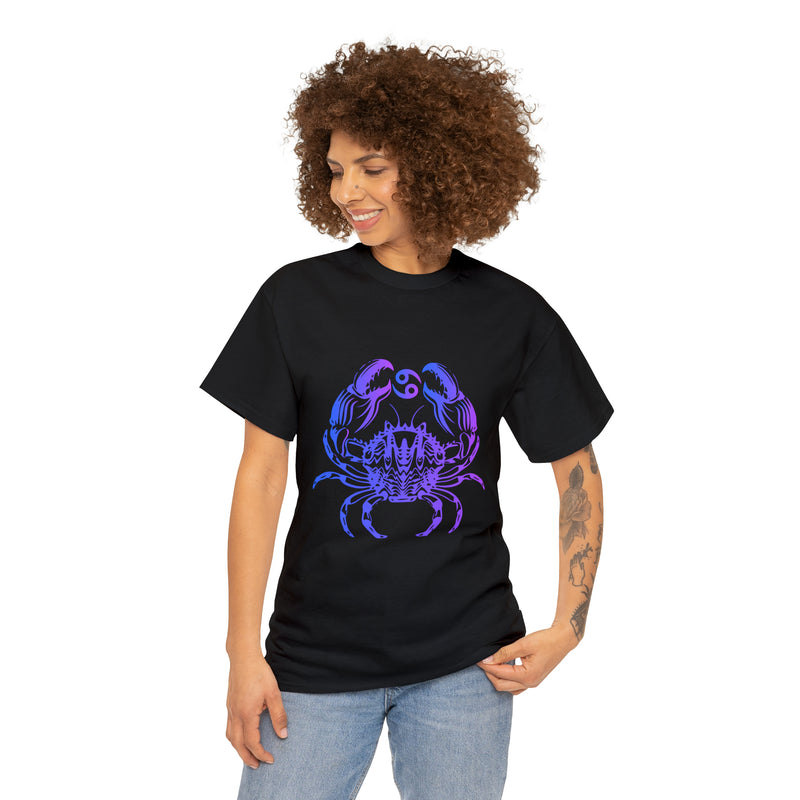 Cancer Zodiac Unisex Cotton (Heavy) Tee black-Tier1love.com