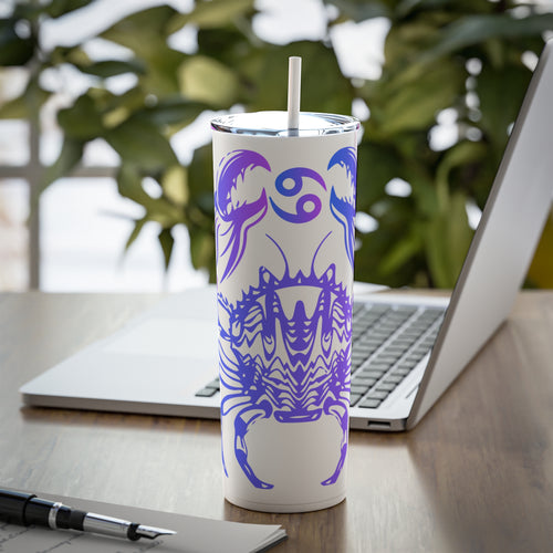 Cancer Zodiac Skinny Steel Tumbler white-Tier1love.com