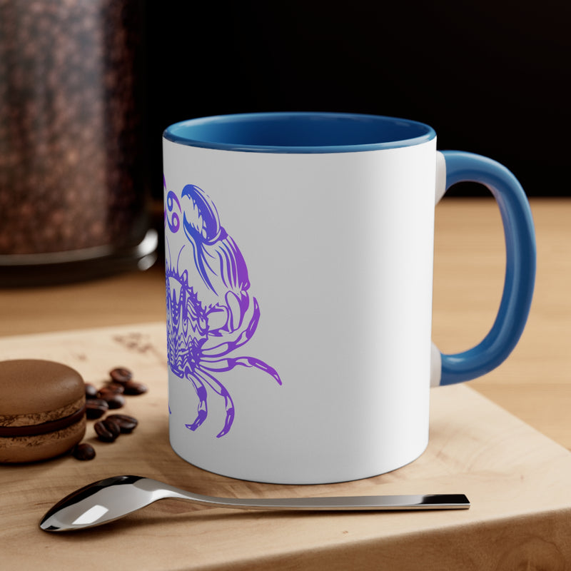 Cancer Sign Accent Coffee Mug: Infuse Your Morning Routine🌟🦀 11oz