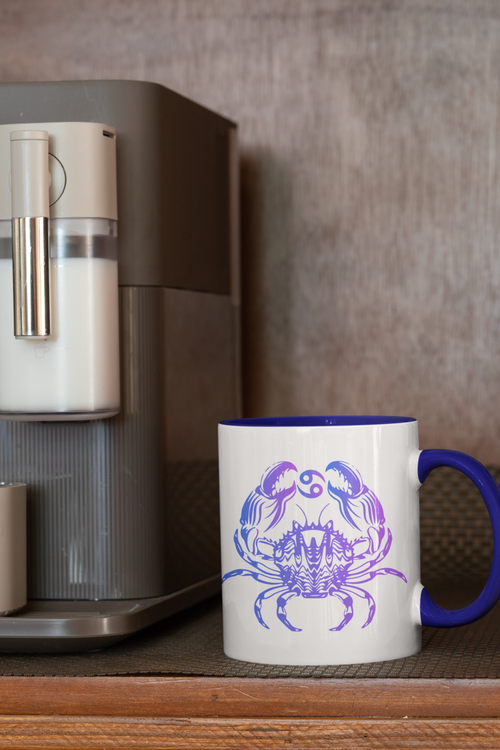 Cancer Sign Accent Coffee Mug blue-Tier1love.com