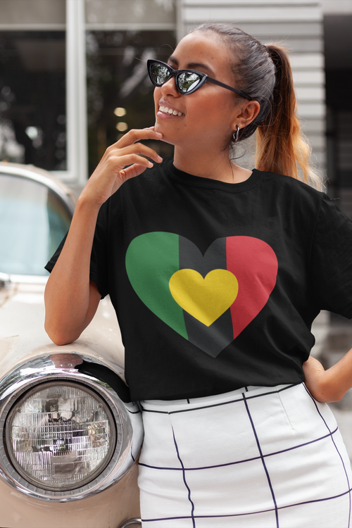 Rainbow Heart Unisex T-shirt black-Tier1love.com