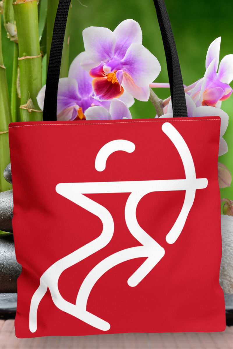 Sagittarius Zodiac Archer Tote Bag red-Tier1love.com