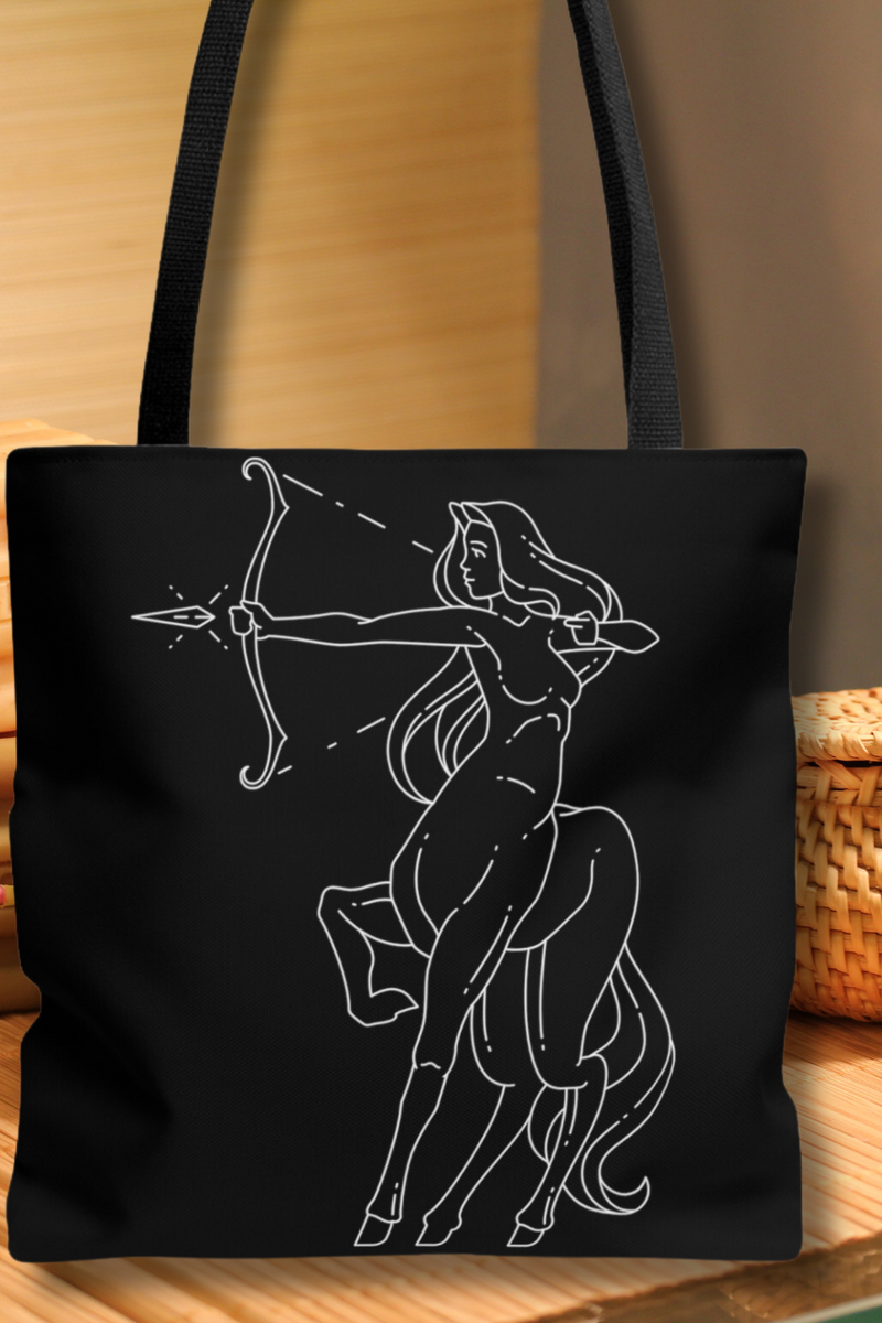 Sagittarius Zodiac Magical Tote Bag black-Tier1love.com