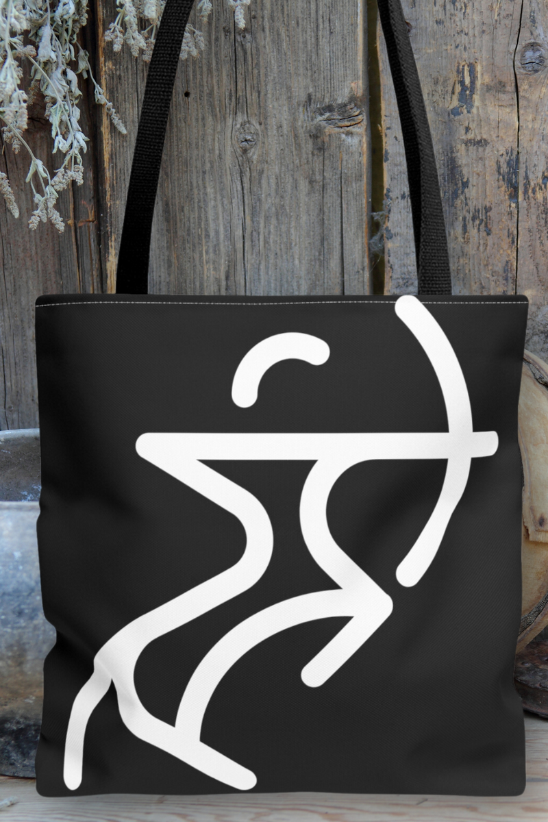 Sagittarius Zodiac Archer Tote Bag black-Tier1love.com