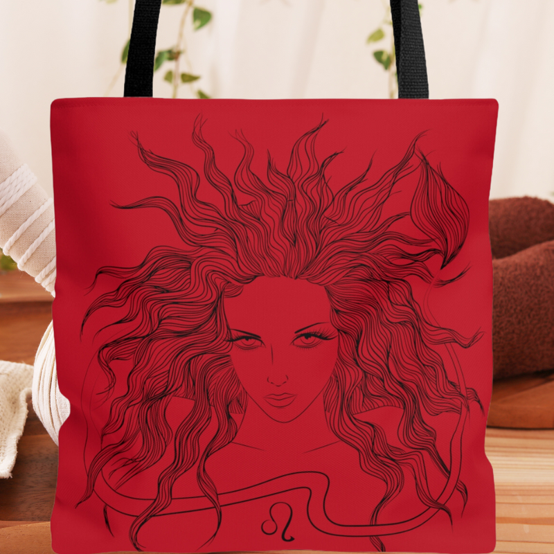 Leo Zodiac Tote Bag red-Tier1love.com