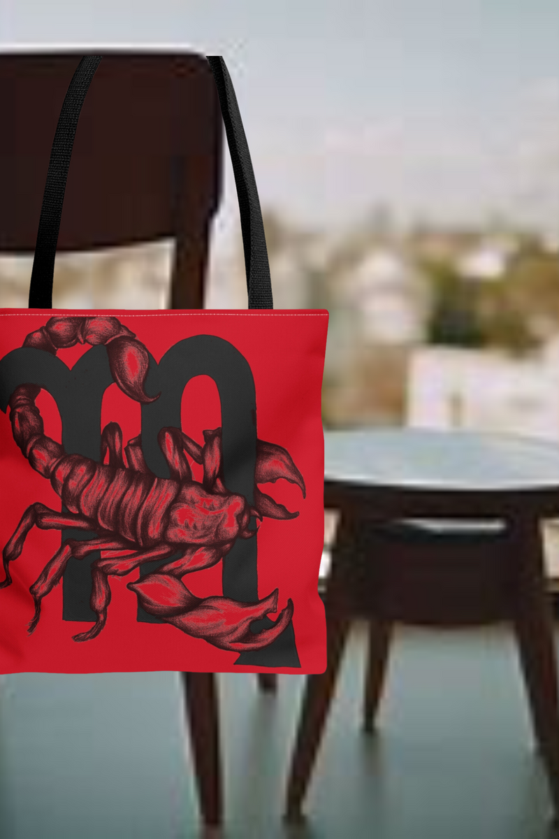 Scorpio Zodiac Sign Tote Bag red-Tier1love.com