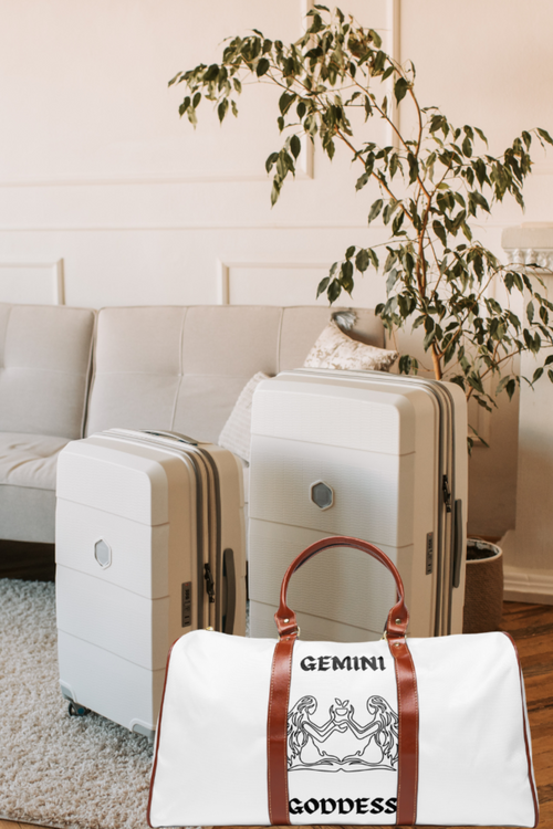 Gemini Goddess Waterproof Travel Bag white-Tier1love.com
