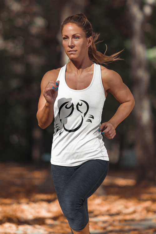 Cute Cancer Crab Racerback Tank Top white-Tier1love.com