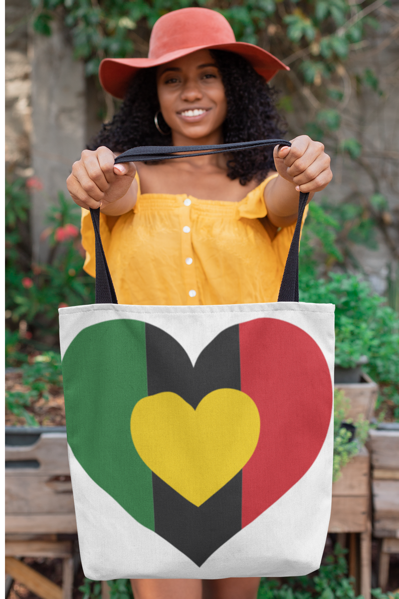 Large Tote Bag white-Juneteenth Heart-Tier1love.com