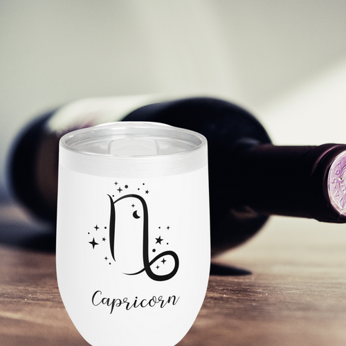 Cosmic Capricorn Chill Wine Tumbler white-Tier1love.com