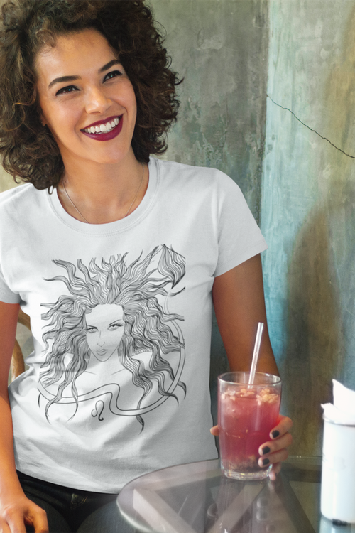 Leo Goddess Unisex Cotton T-shirt white-Tier1love.com