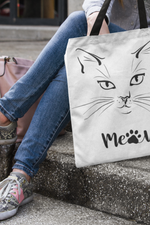 The Cat's Meow Tote Bag white-Tier1love.com