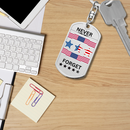 Never Forget Memorial Dog Tag Keychain-Tier1love.com