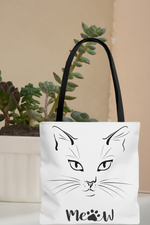 The Cat's Meow Tote Bag white-Tier1love.com