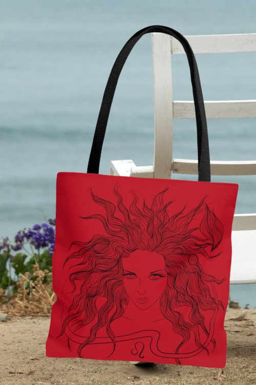 Leo Zodiac Tote Bag red-Tier1love.com