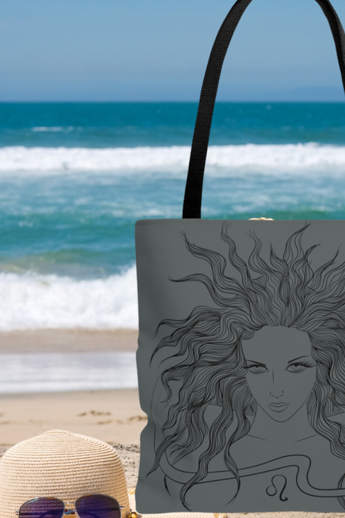 Leo Goddess Tote Bag gray-Tier1love.com