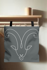 Aries Zodiac Sign Tote Bag grey-Tier1love.com