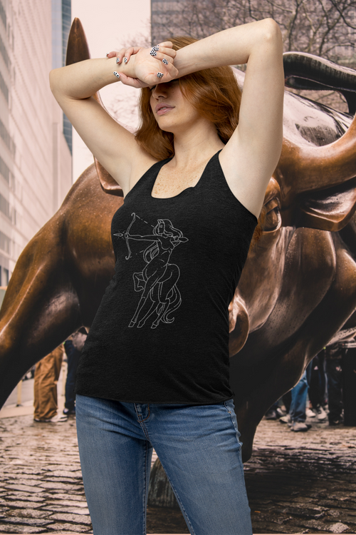 Sagittarius Zodiac Racerback Tank Top black-Tier1love.com