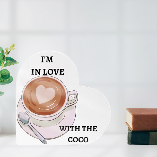 Heart Shaped Acrylic Plaque-Coffee Lover Design-Tier1love.com
