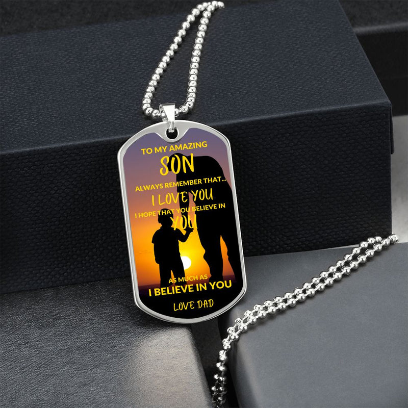 Amazing Son Dog Tag Chain Necklace-Tier1love.com