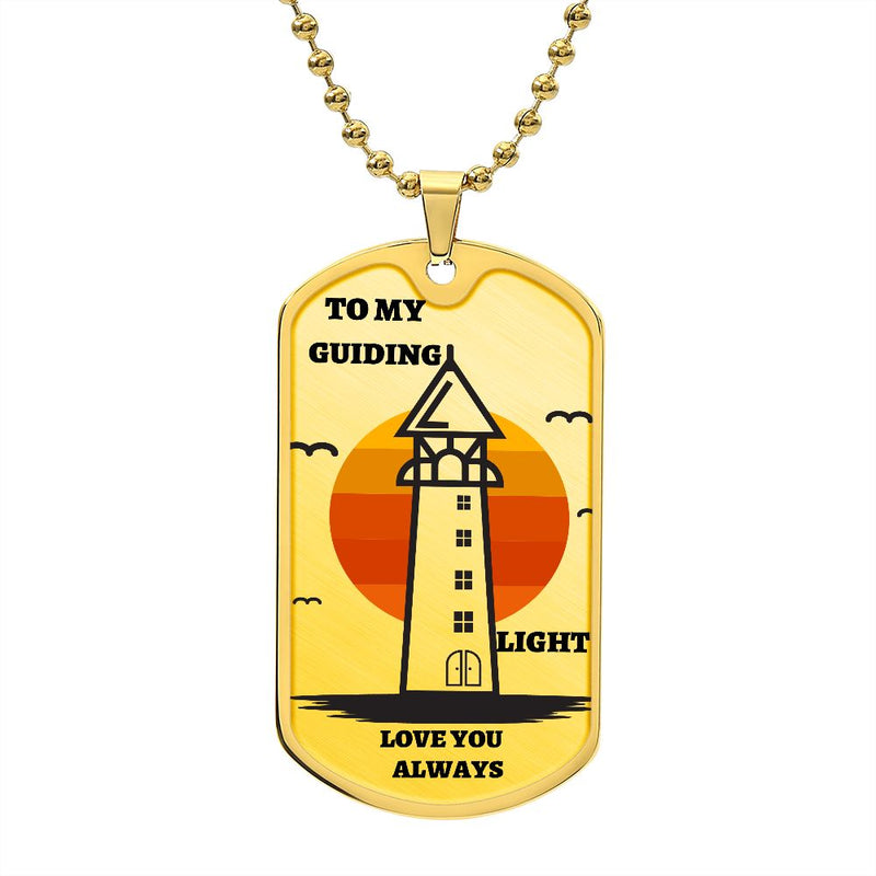 Shine Bright with The Guiding Light ✨ Dog Tag Necklace Chain.