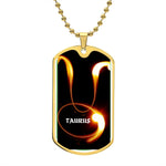 Zodiac Style Taurus ♉ Dog Tag Necklace Chain.