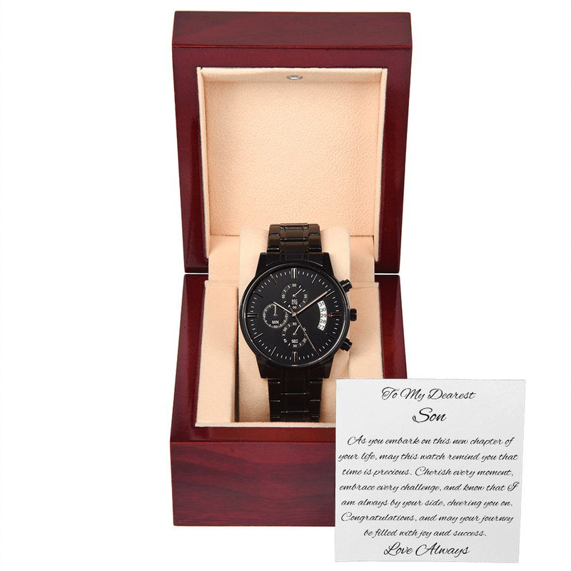 Celebrate Milestones: Engraved Chronograph Watch Gift for Your Son