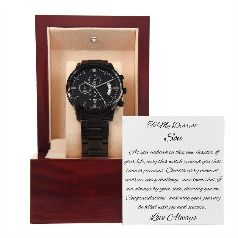 Milestones Engraved Chronograph Watch for Son-Tier1love.com