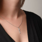 Personalized Vertical Name Necklace silver-Tier1love.com