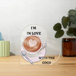 Heart Shaped Acrylic Plaque-Coffee Lover Design-Tier1love.com