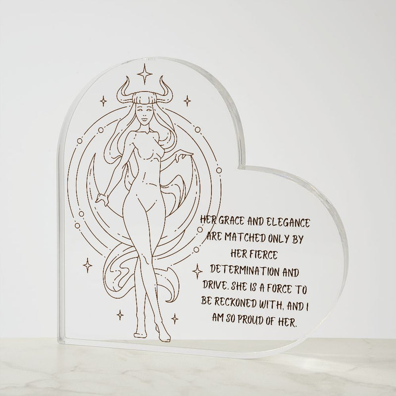 Taurus Queen Heart Shaped Acrylic Plaque-Tier1love.com