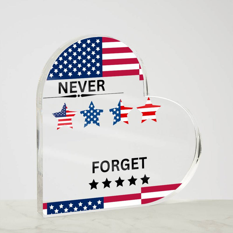 💔 Never Forget Memorial in Our Heart-Shaped Plaque 🕊️