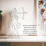 Sagittarius Zodiac Heart Shaped Plaque w. Personalize Zodiac Message-Tier1love.com