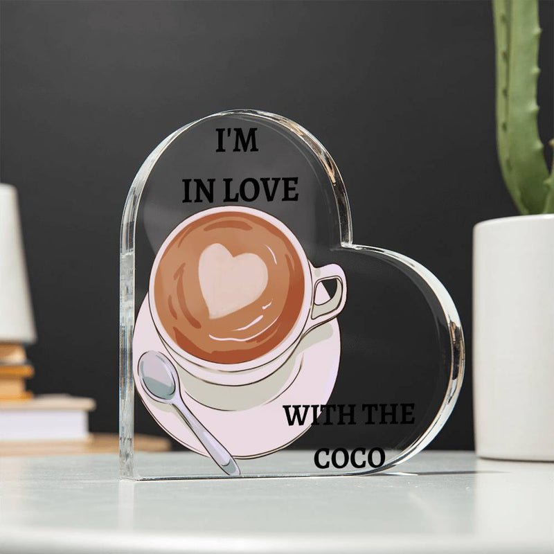 Heart Shaped Acrylic Plaque-Coffee Lover Design-Tier1love.com