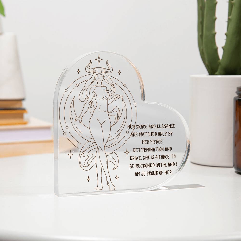 Taurus Zodiac Queen Heart Shaped Acrylic Plaque-Tier1love.com