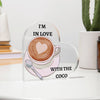 Heart Shaped Acrylic Plaque-Coffee Lover Design-Tier1love.com