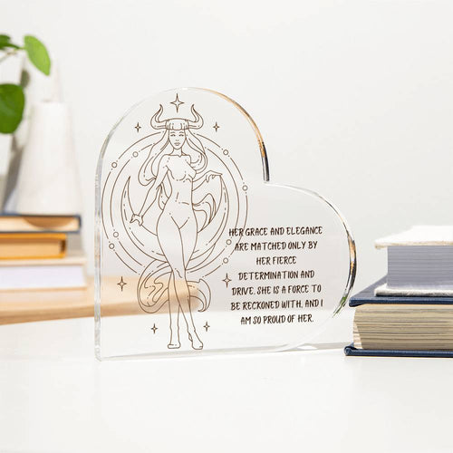 Taurus Zodiac Queen Heart Shaped Acrylic Plaque-Tier1love.com