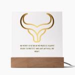 The Power of Taurus Strength Square Acrylic Plaque.