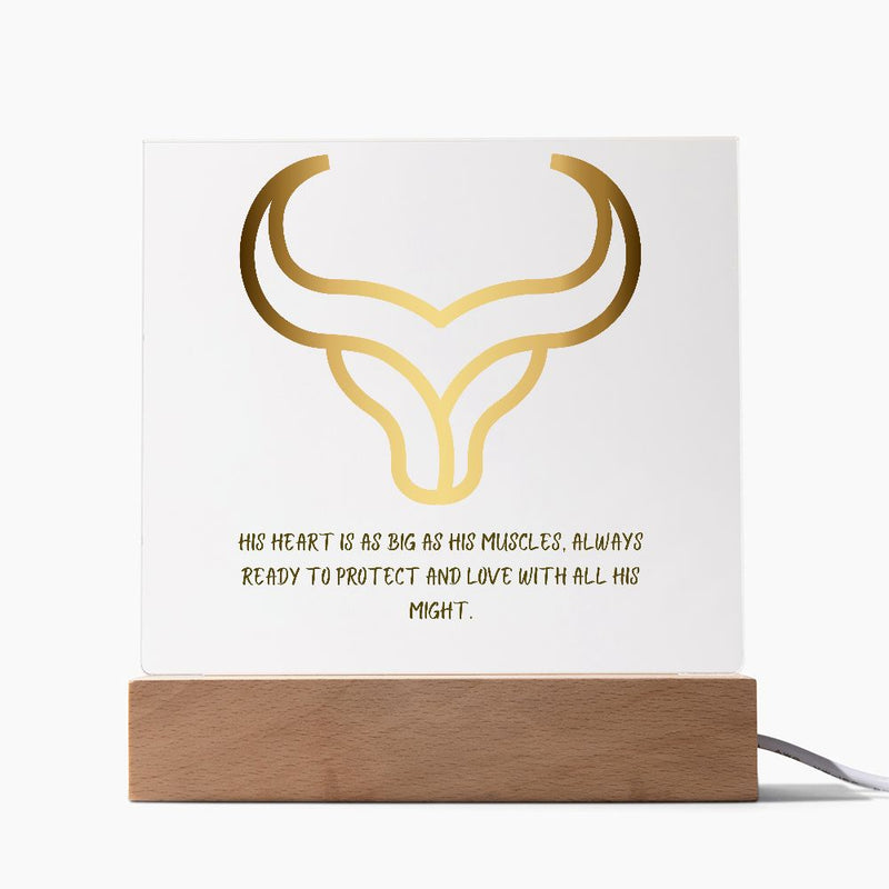 The Power of Taurus Strength Square Acrylic Plaque.