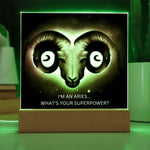 Aries Zodiac Plaque-Clear Acrylic-Tier1love.com