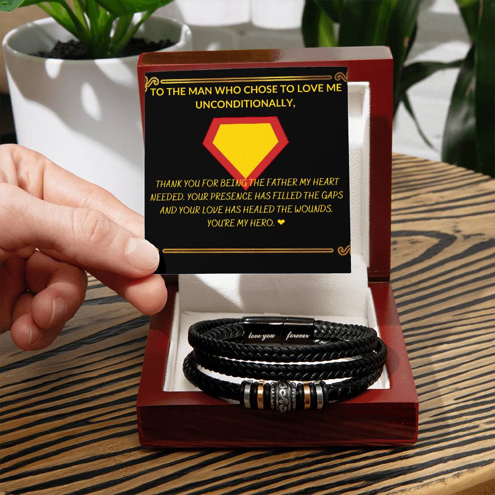 Muscle Car 10 - Men's Love You Forever Bracelet with Mahogany Style Luxury Box