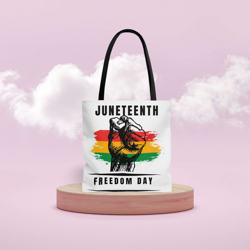 Juneteenth Tote Bag white-Tier 1