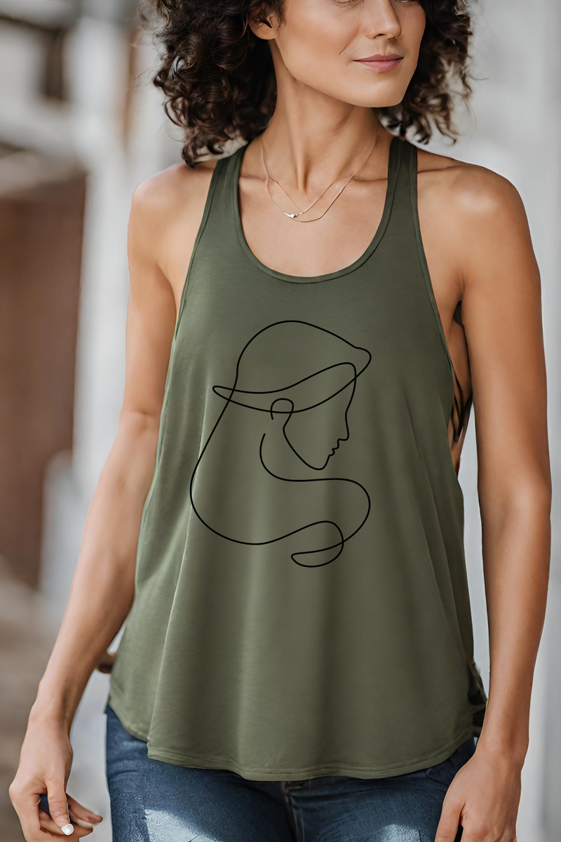 Virgo Zodiac Women's Racerback Tank Top army green-Tier1love.com