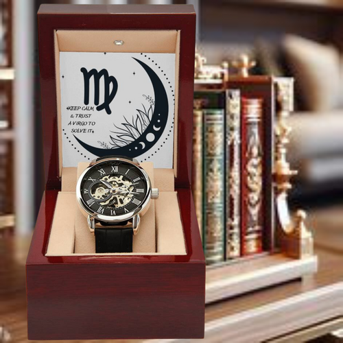 Virgo Zodiac Men's Skelton Openwork Watch-Tier1love.com