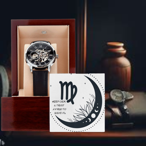 Virgo Zodiac Men's Skelton Openwork Watch-Tier1love.com