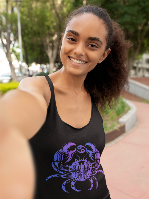 Cancer Zodiac Racerback Tank black-Tier1love.com