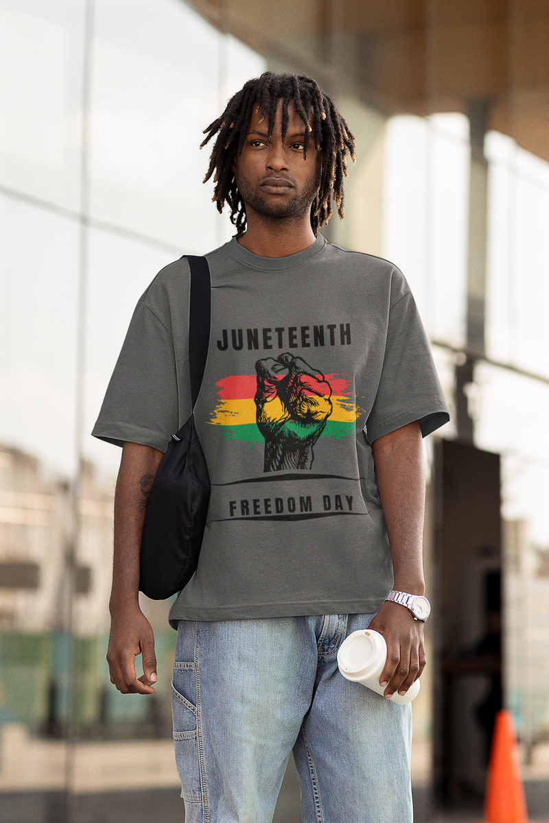 Juneteenth Unisex T-shirt gray- Tier1love.com